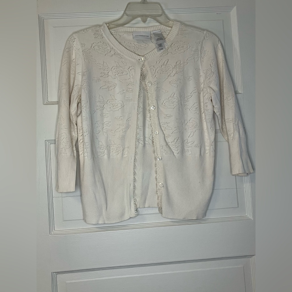 Liz Claiborne cream cardigan